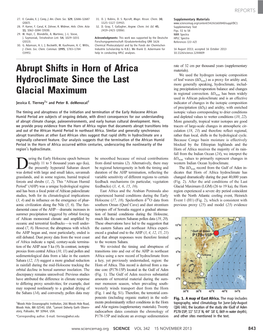 Abrupt Shifts in Horn of Africa Hydroclimate Since the Last Glacial Maximum