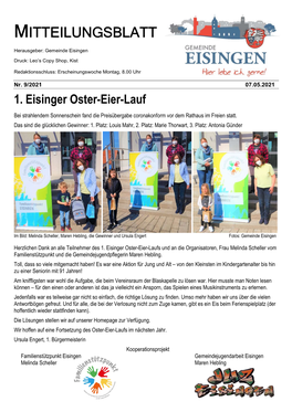 Mitteilungsblatt Der Gemeinde Eisingen in Unterfranken Vom 7