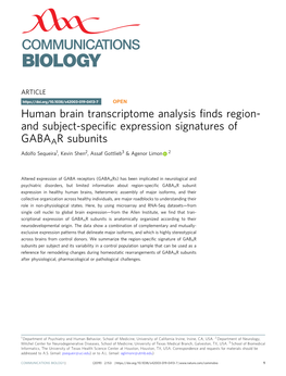 Human Brain Transcriptome Analysis Finds Region- and Subject-Specific
