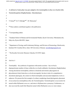 (Staphylinidae: Aleocharinae). 3 4 5 T