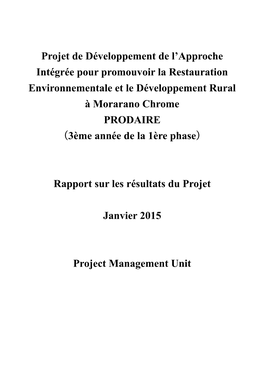 Projet De Développement De L'approche