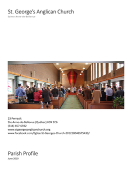St. George's Anglican Church Parish Profile