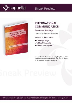 INTERNATIONAL COMMUNICATION Essentials Readings Edited by Vandana Pednekar-Magal