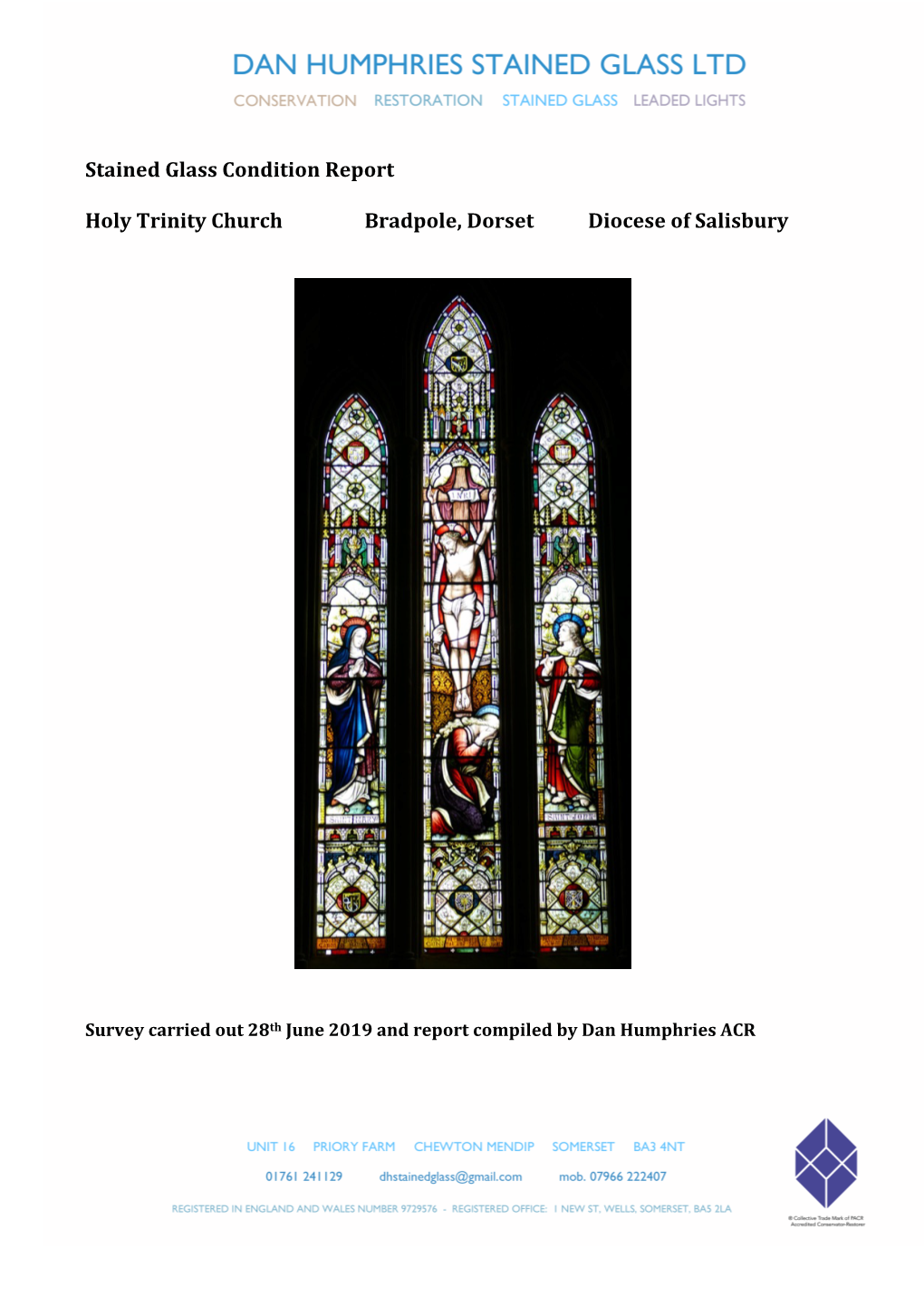 Stained Glass Condition Report Holy Trinity Church Bradpole, Dorset