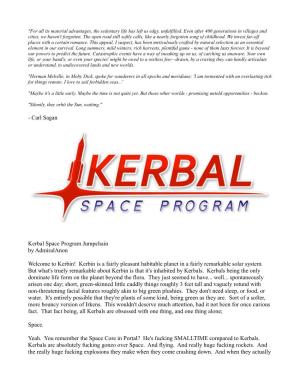 Carl Sagan Kerbal Space Program Jumpchain by Admiralanon