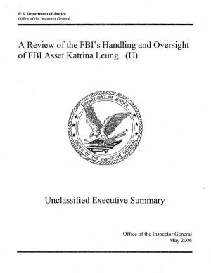 A Review of the FBI's Handling and Oversight of FBI Asset Katrina Leung