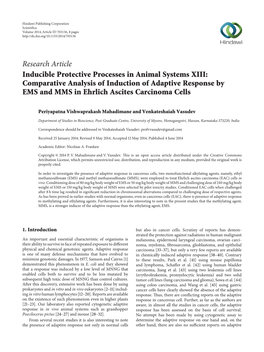 Comparative Analysis of Induction of Adaptive Response by EMS and MMS in Ehrlich Ascites Carcinoma Cells