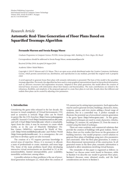 Automatic Real-Time Generation of Floor Plans Based on Squarified