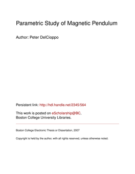 Parametric Study of Magnetic Pendulum