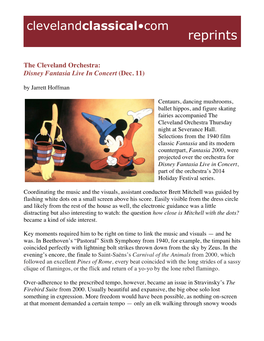 The Cleveland Orchestra: Disney Fantasia Live in Concert (Dec. 11) by Jarrett Hoffman