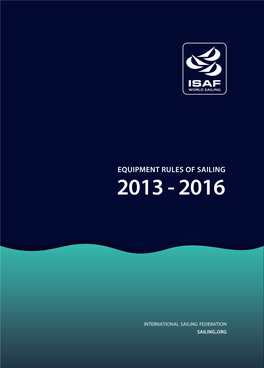 Equipment Rules of Sailing 2013-2016