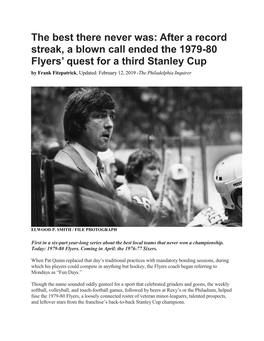 After a Record Streak, a Blown Call Ended the 1979-80 Flyers' Quest For