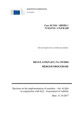 Case M.5364 - IBERIA / VUELING / CLICKAIR