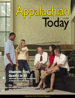 Students First, Quality in All Chancellor Peacock Sets His Priorities As Appalachian’S New Leader