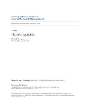 Hume's Skepticism. Dennis F