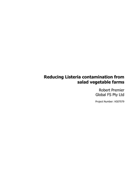 Reducing Listeria Contamination from Salad Vegetable Farms