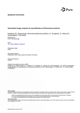 Automated Image Analysis for Quantification of Filamentous Bacteria