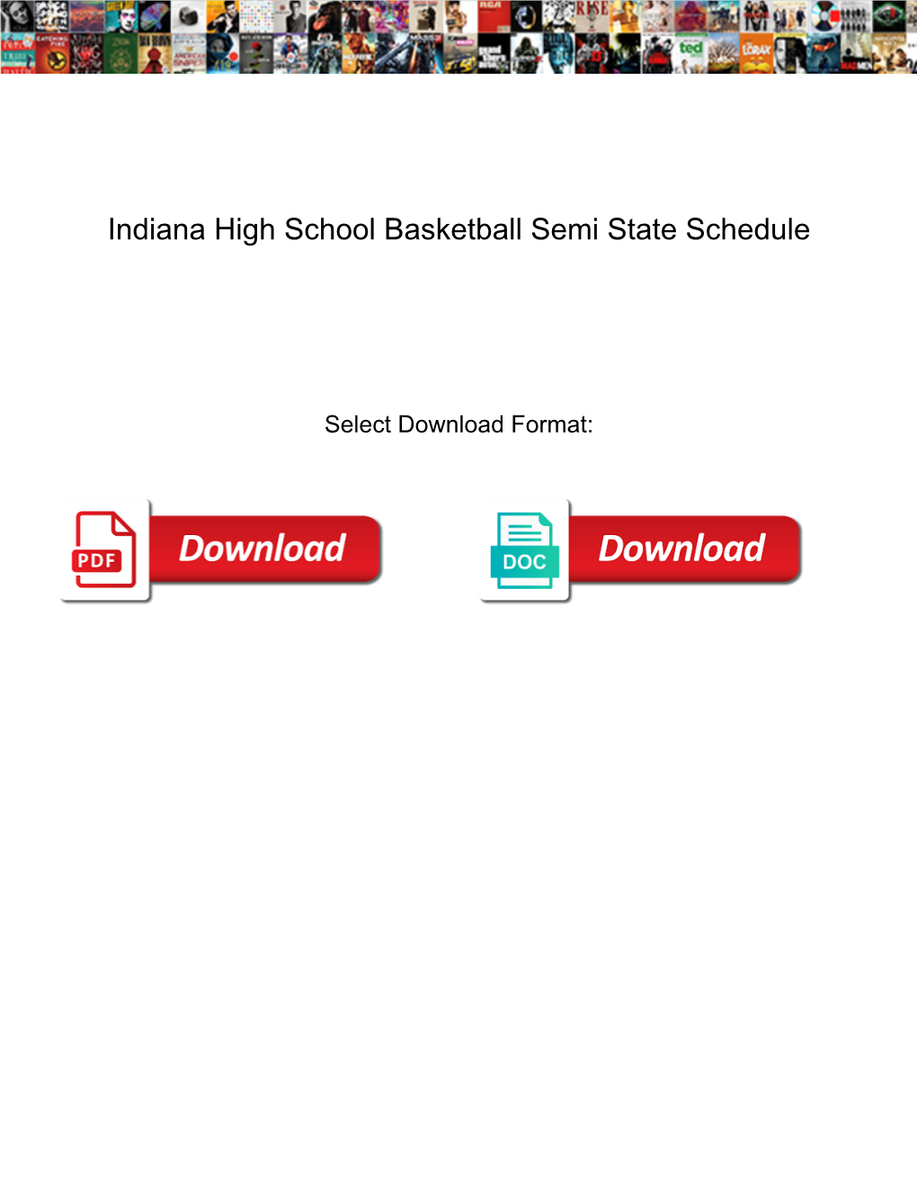 Indiana High School Basketball Semi State Schedule