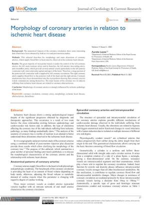 Morphology of Coronary Arteries in Relation to Ischemic Heart Disease