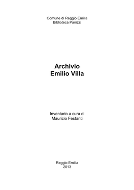 Archivio Emilio Villa