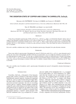 THE OXIDATION STATE of COPPER and COBALT in CARROLLITE, Cuco2s4