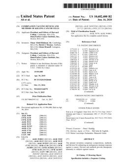 ( 12 ) United States Patent (10 ) Patent No.: US 10,682,400 B2 Ali Et Al