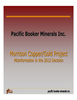 Morrison Copper/Gold Project