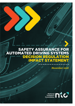 Safety Assurance for Automated Driving Systems Decision Regulation Impact Statement
