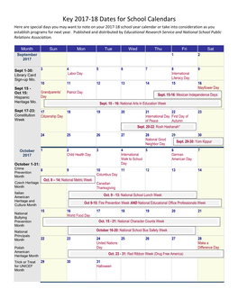 Weekly Calendar for 2014 with Holidays