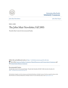 The John Muir Newsletter, Fall 2005