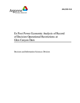 Ex Post Power Economic Analysis of Record of Decision Operational Restrictions at Glen Canyon Dam