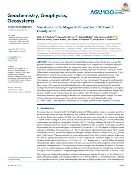 Variations in the Magnetic Properties of Meteoritic Cloudy Zone