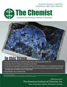 The Chemist Journal of the American Institute of Chemists