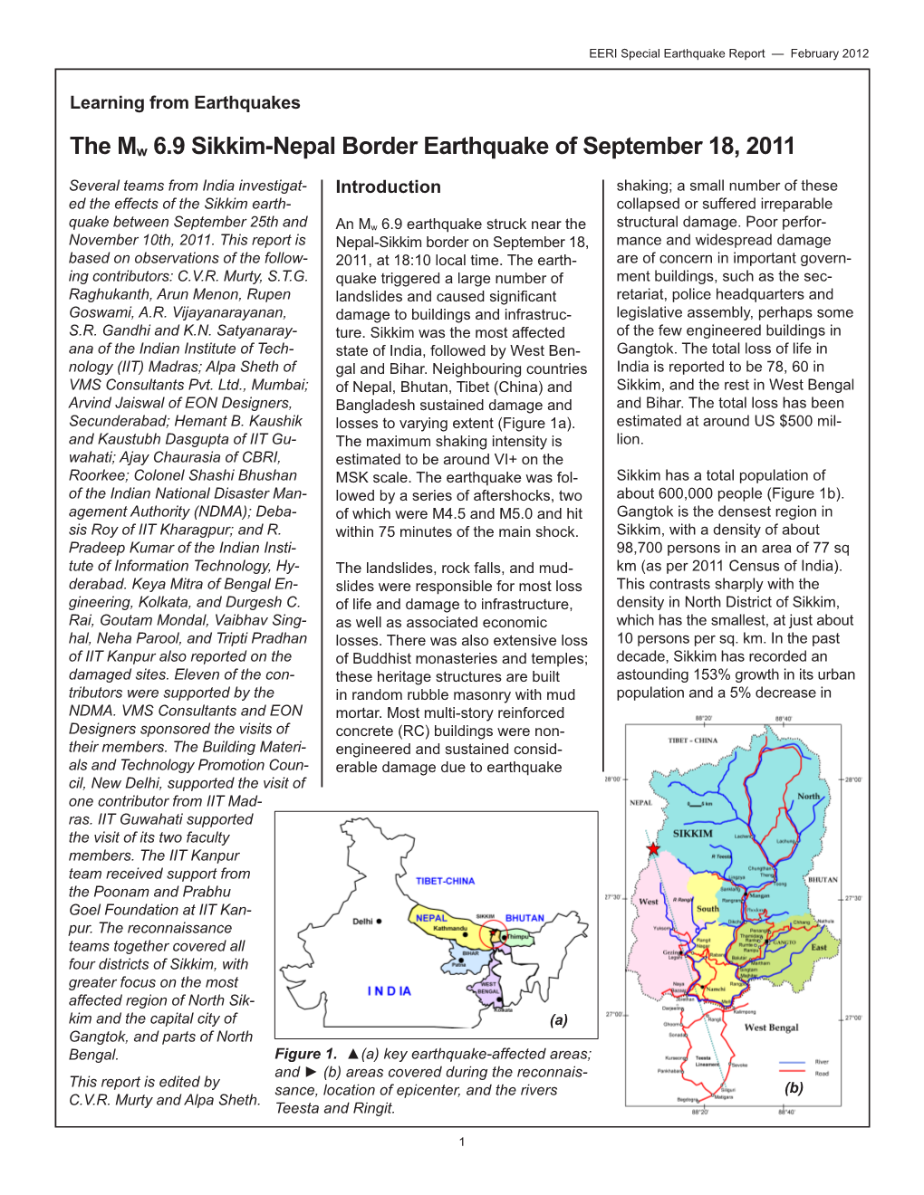 The Mw 6.9 Sikkim-Nepal Border Earthquake of September 18, 2011