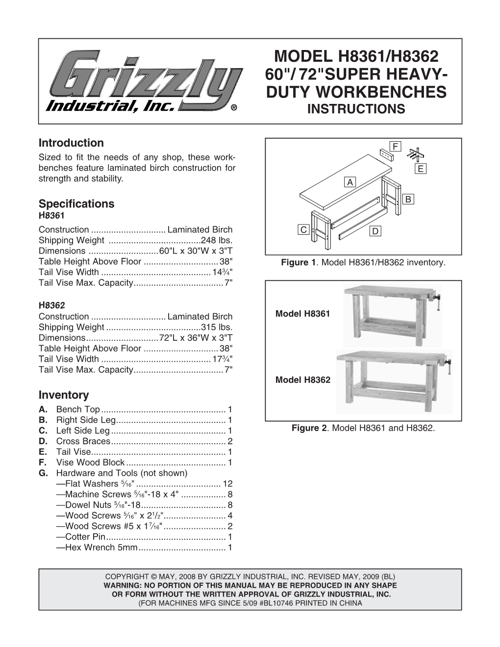 Duty Workbenches Instructions