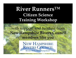 River Runners™ Citizen Science Training Workshop