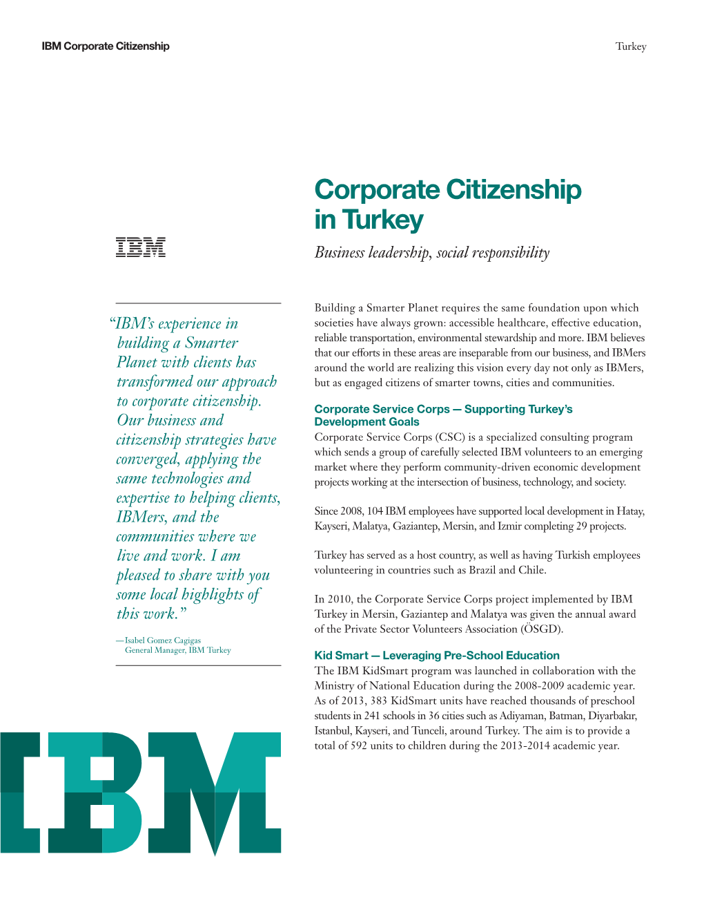 Corporate Citizenship in Turkey Business Leadership, Social Responsibility