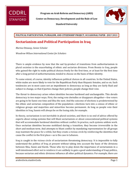 Sectarianism and Political Participation in Iraq