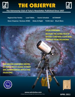 THE OBSERVER the Astronomy Club of Tulsa’S Newsle�Er Published Since 1937