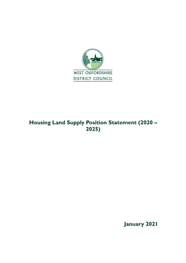 Housing Land Supply Position Statement (2020 – 2025)