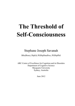 The Threshold of Self-Consciousness