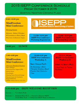Isepp15-Conference Schedule