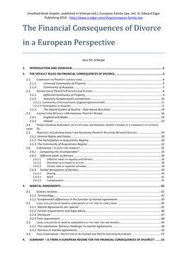 The Financial Consequences of Divorce in a European Perspective
