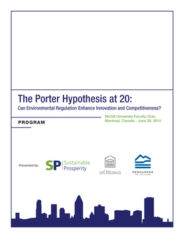 The Porter Hypothesis at 20: Can Environmental Regulation Enhance Innovation and Competitiveness?