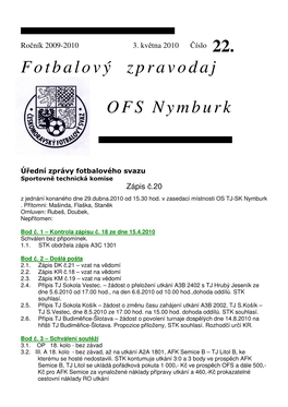 Fotbalový Zpravodaj OFS Nymburk