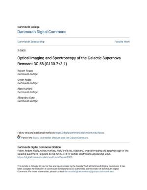 Optical Imaging and Spectroscopy of the Galactic Supernova Remnant 3C 58 (G130.7+3.1)