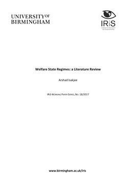 Welfare State Regimes: a Literature Review