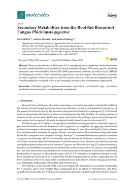 Secondary Metabolites from the Root Rot Biocontrol Fungus Phlebiopsis Gigantea