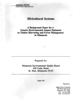 Silvicultural Systems