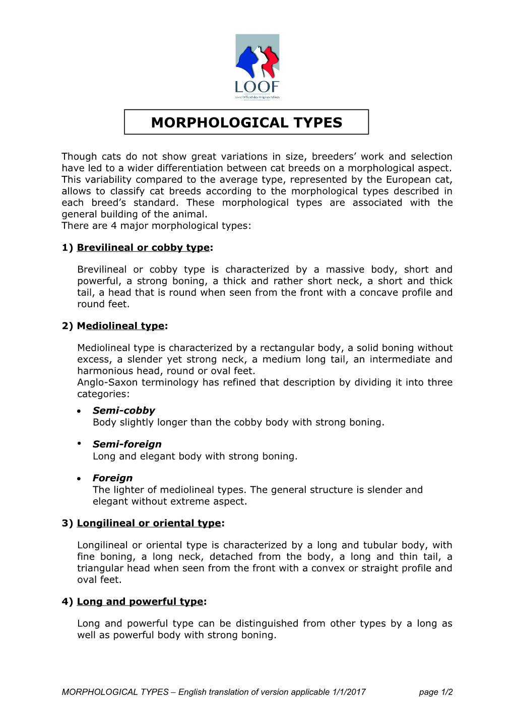 Morphological Types